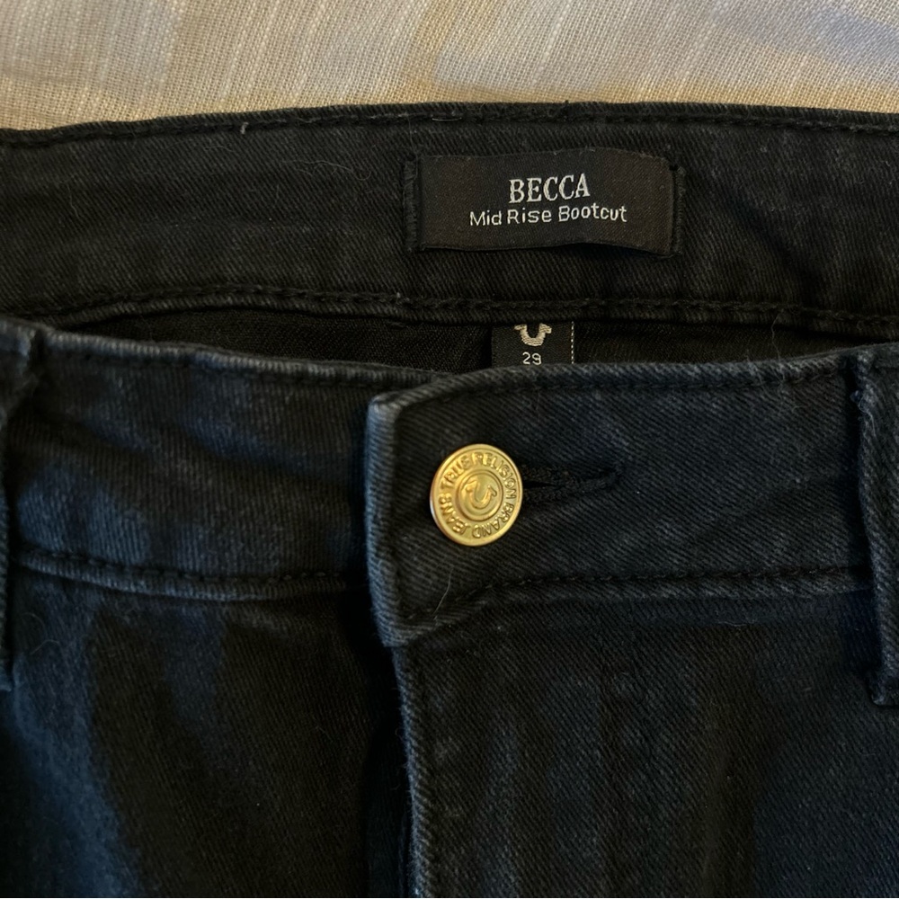 True Religion 🖤 Women's Black Flare Western Jeans - Picture 4 of 4